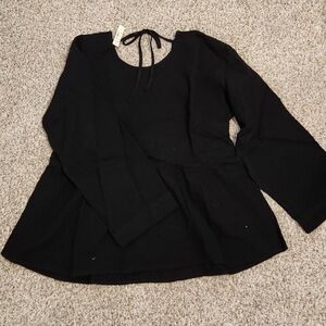 Madewell Black Textured Knit Top